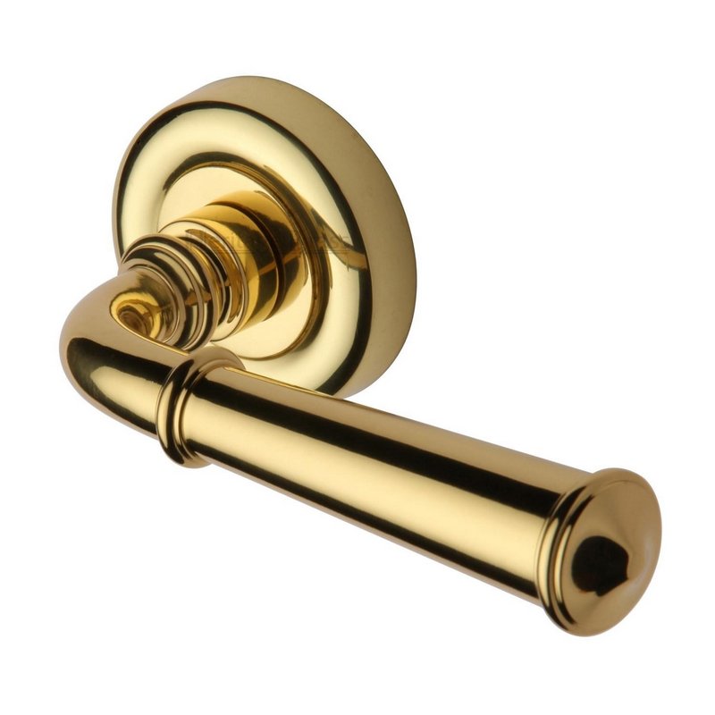 Colonial Door Handle on Round Rose - V1932-PB