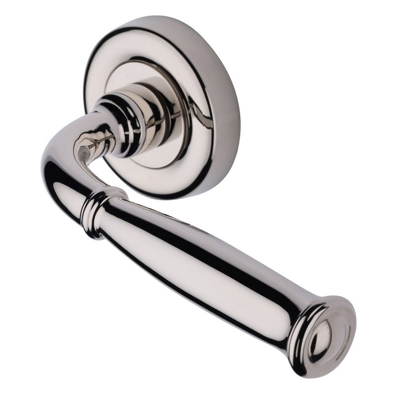 Lincoln Door Handle on Round Rose - V1938-PNF