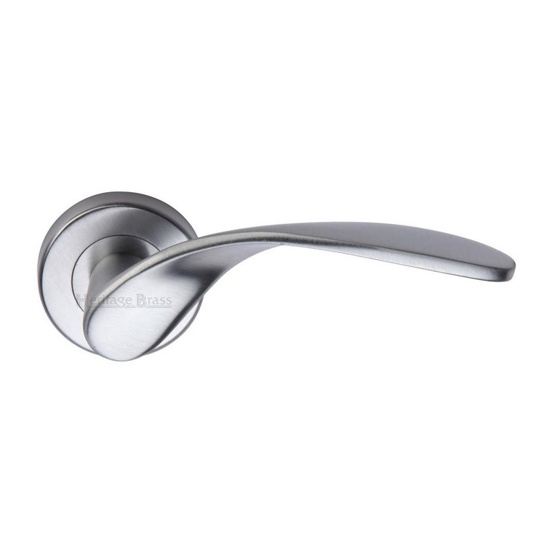 Volo Door Handle on Round Rose - V1950-SC