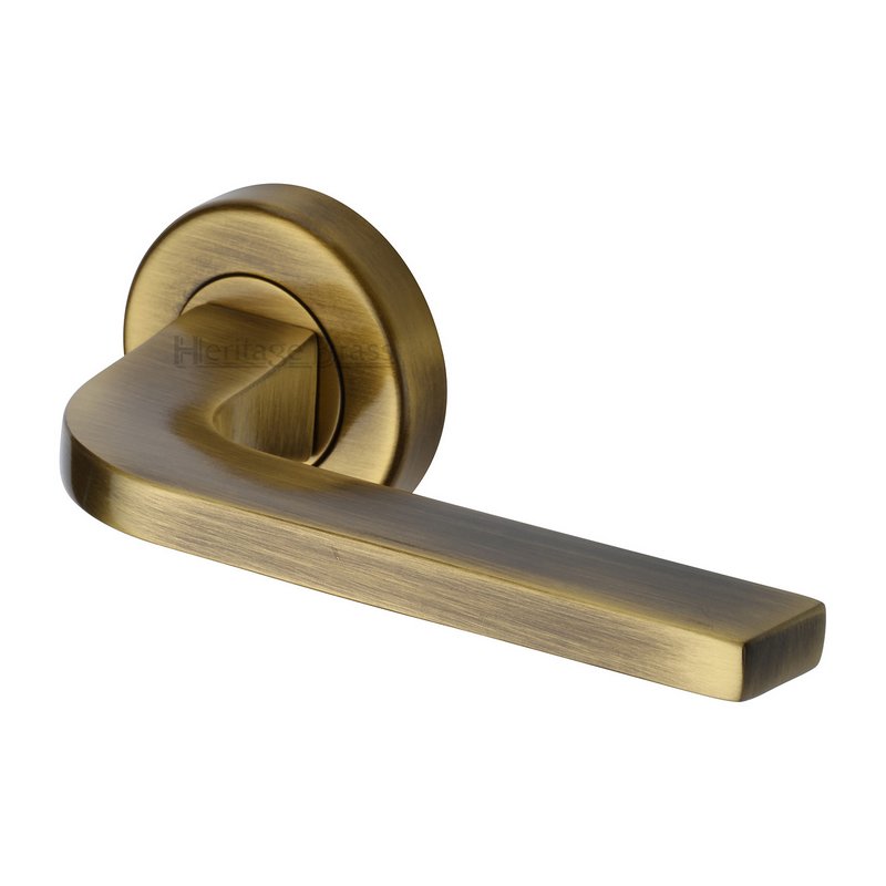 Bellagio Door Handle on Round Rose - V2015-AT