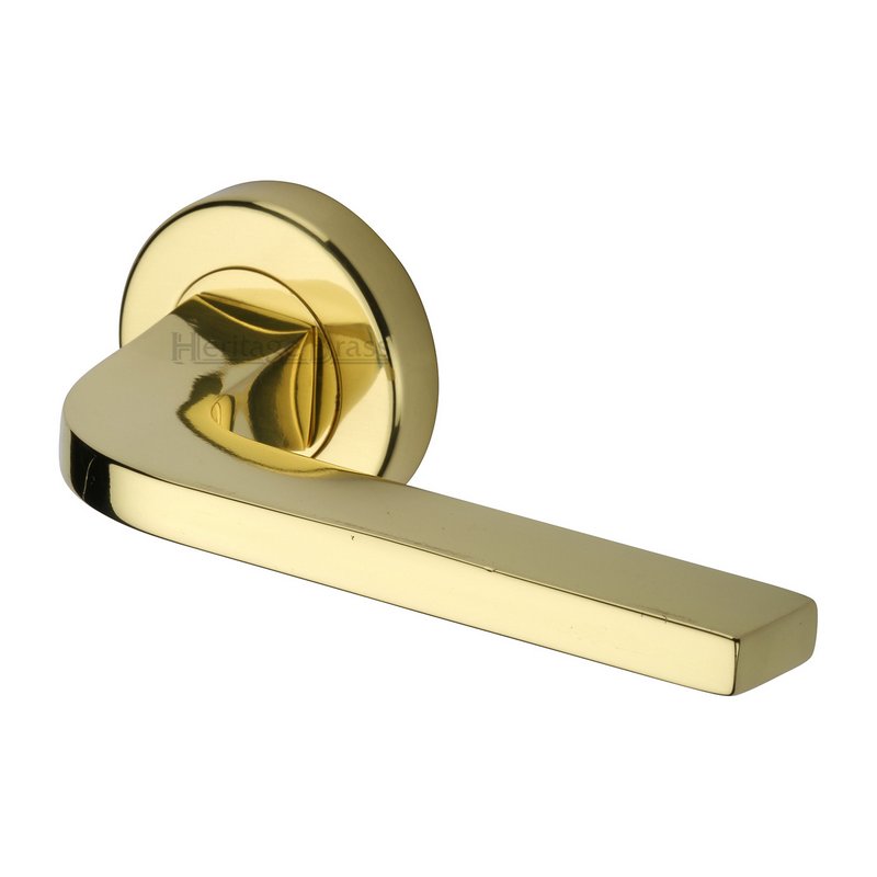 Bellagio Door Handle on Round Rose - V2015-PB
