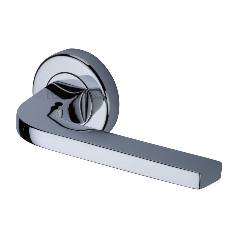 Bellagio Door Handle on Round Rose - V2015-PC