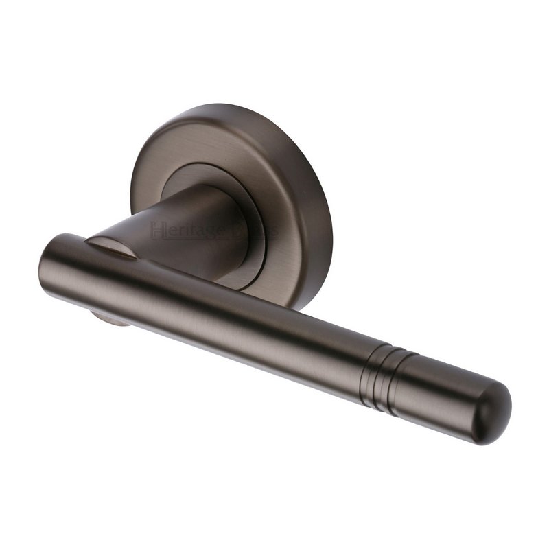 Alicia  Door Handle on Round Rose - V2100-MB