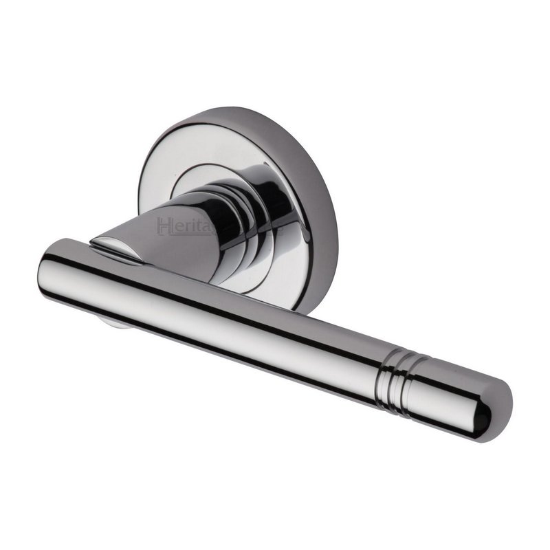 Alicia  Door Handle on Round Rose - V2100-PC