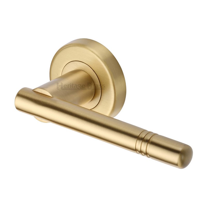 Alicia  Door Handle on Round Rose - V2100-SB
