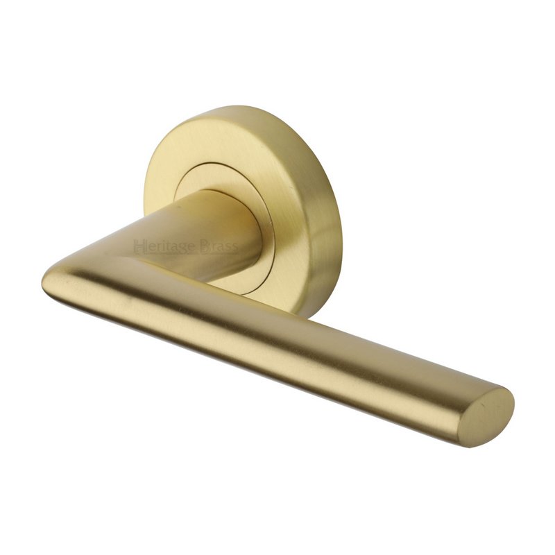 Admiralty Door Handle on Round Rose - V2355-SB