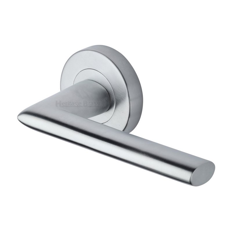 Admiralty Door Handle on Round Rose - V2355-SC