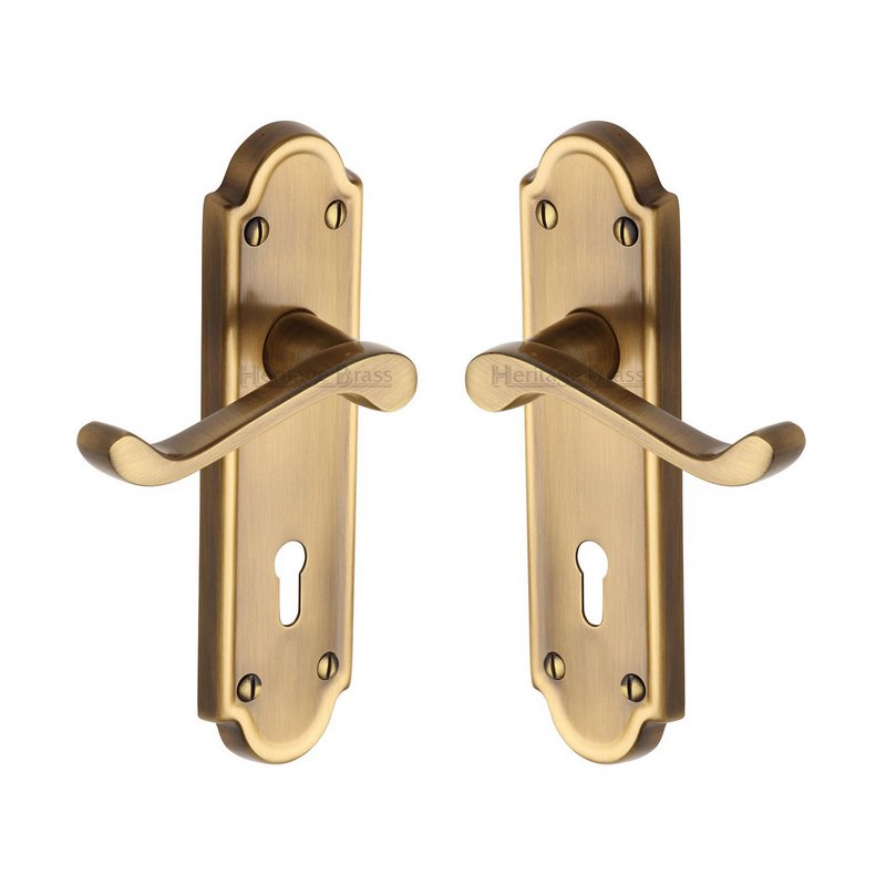 Meridian Door Handle on Plate - V300-AT