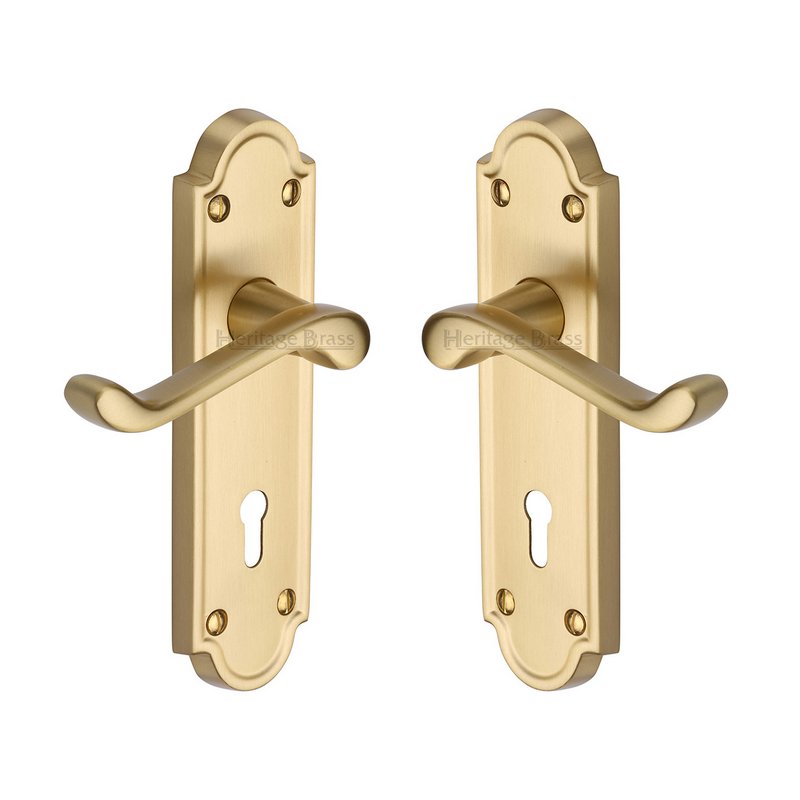 Meridian Door Handle on Plate - V300-SB