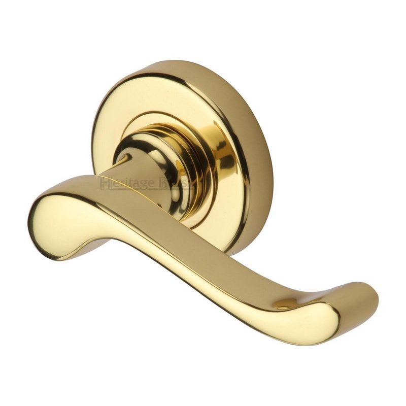 Bedford Door Handle on Round Rose - V3010-PB