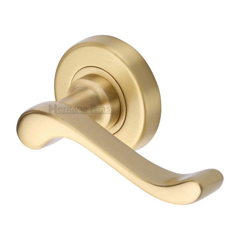 Bedford Door Handle on Round Rose - V3010-SB