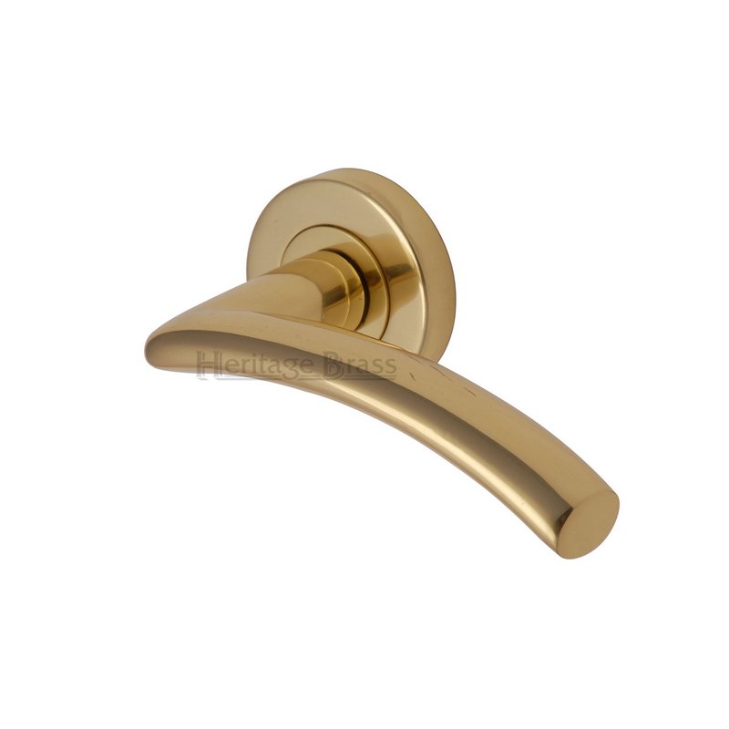 Centaur Door Handle on Round Rose - V3490-PB