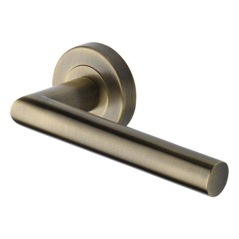 Athena Door Handle on Round Rose - V3840-AT