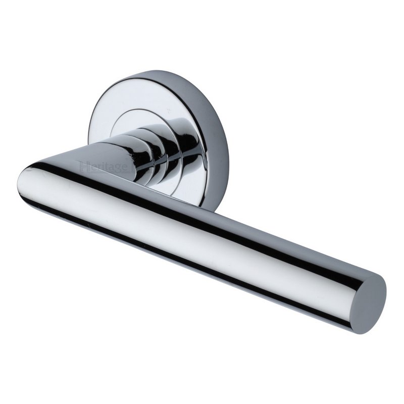 Athena Door Handle on Round Rose - V3840-PC