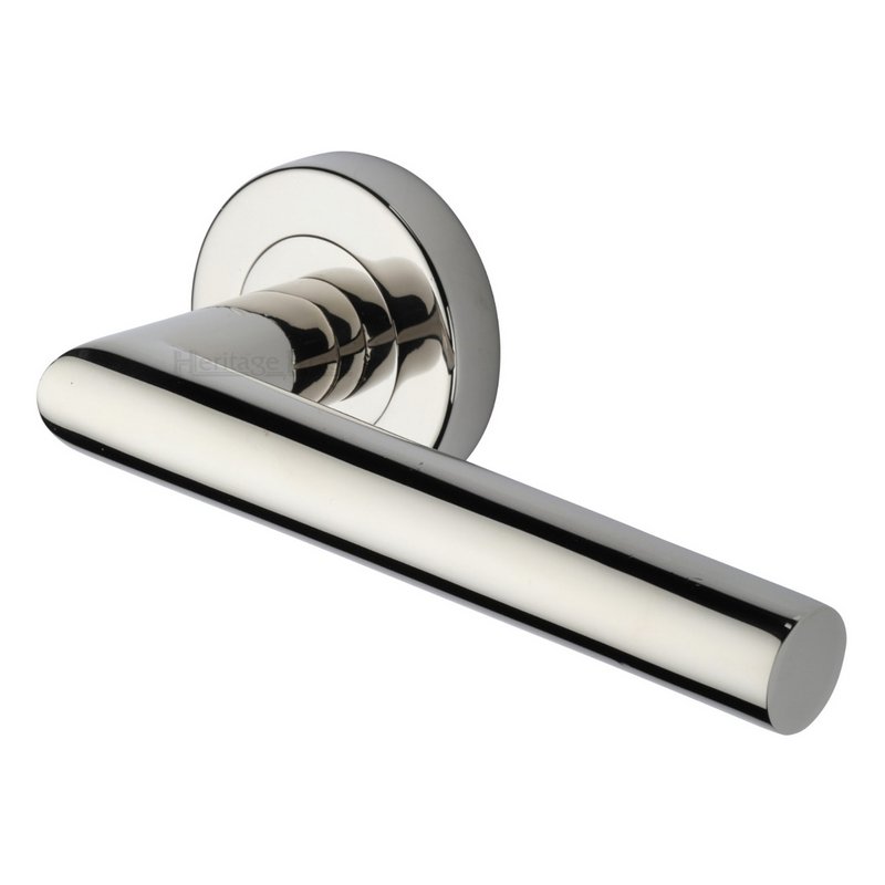 Athena Door Handle on Round Rose - V3840-PNF