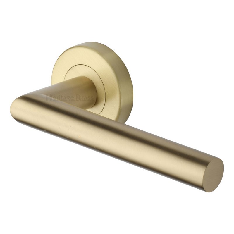 Athena Door Handle on Round Rose - V3840-SB