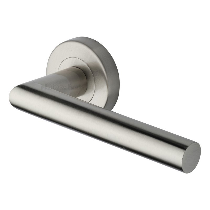 Athena Door Handle on Round Rose - V3840-SN