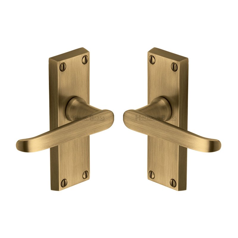 Victoria Short Door Handle on Plate - V3910-AT