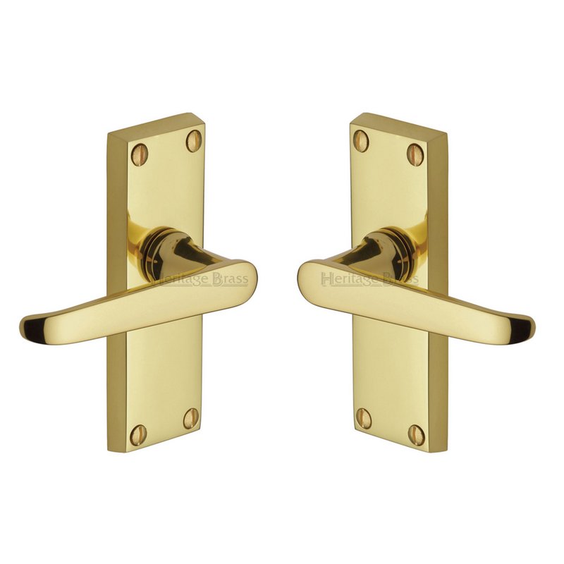 Victoria Short Door Handle on Plate - V3910-PB