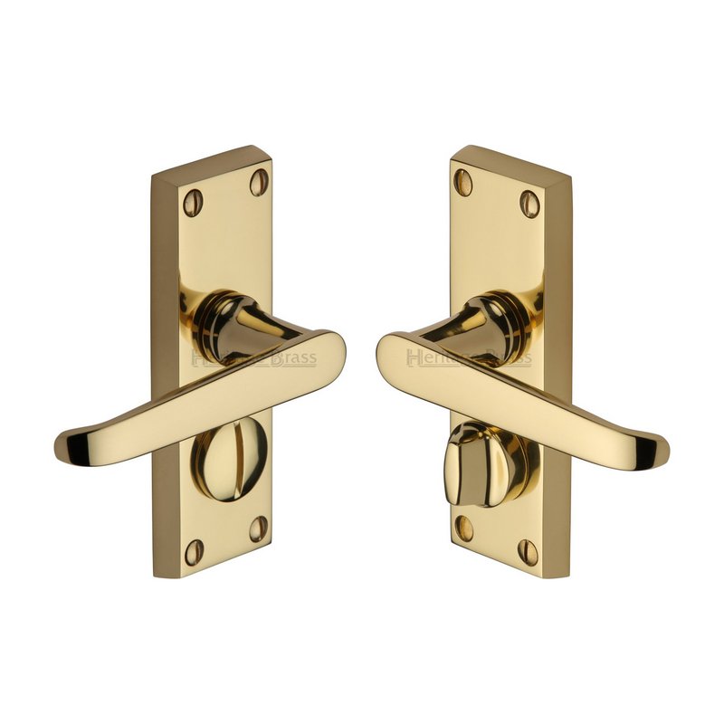 Victoria Short Door Handle on Plate - V3935-PB