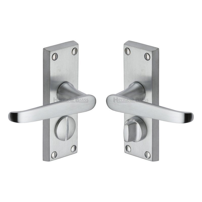 Victoria Short Door Handle on Plate - V3935-SC