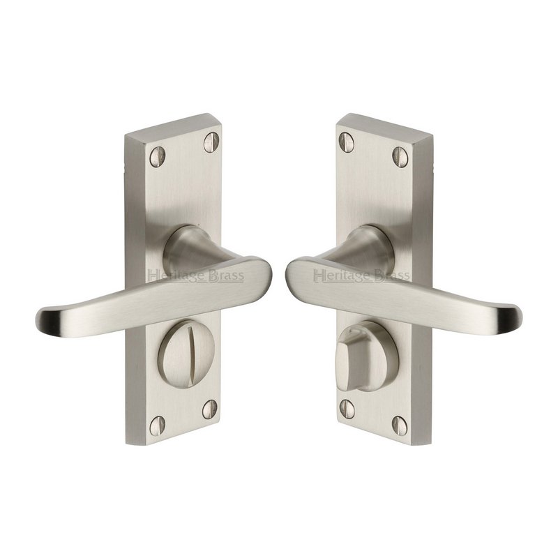 Victoria Short Door Handle on Plate - V3935-SN