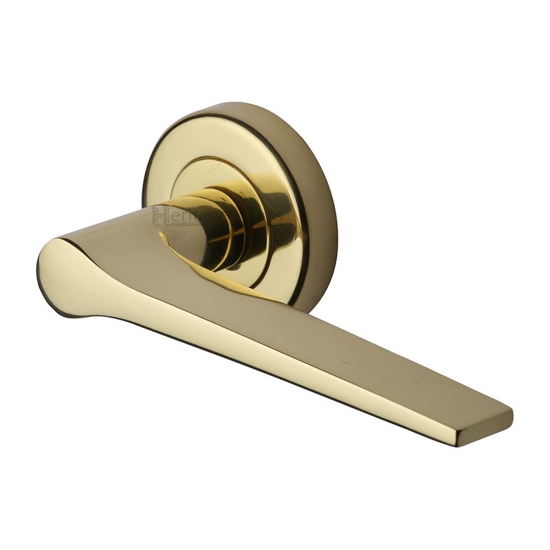 Gio Door Handle on Round Rose - V4189-PB