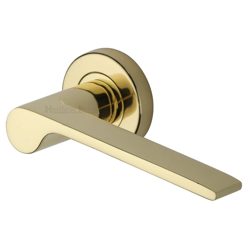 Julia Door Handle on Round Rose - V4190-PB
