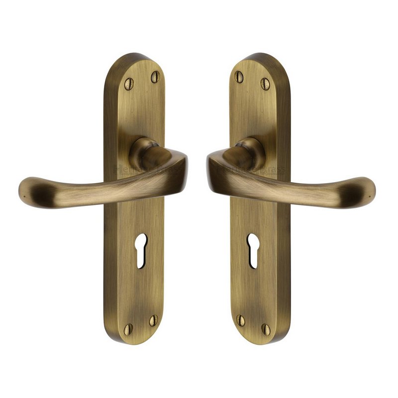 Gloucester Door Handle on Plate - V6050-AT