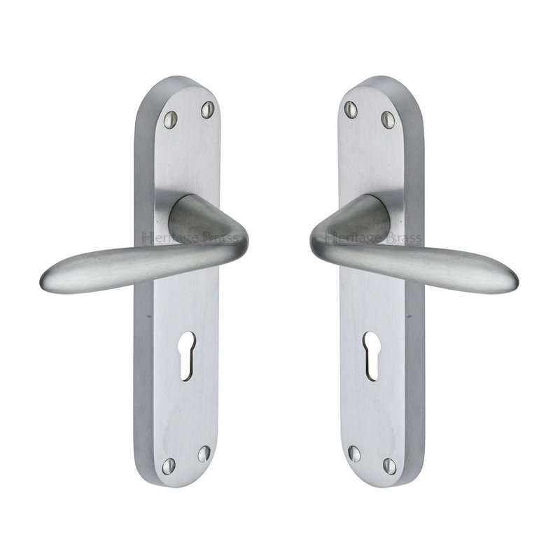 Sutton Door Handle on Plate - V6052-SC