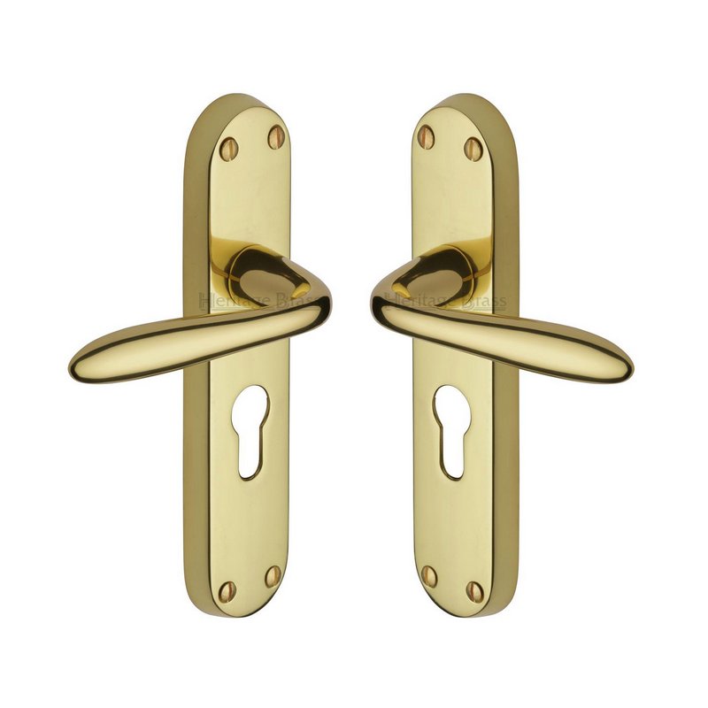 Sutton Door Handle on Plate - V6057-PB