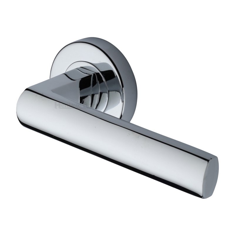 Poseidon Door Handle on Round Rose - V6230-PC