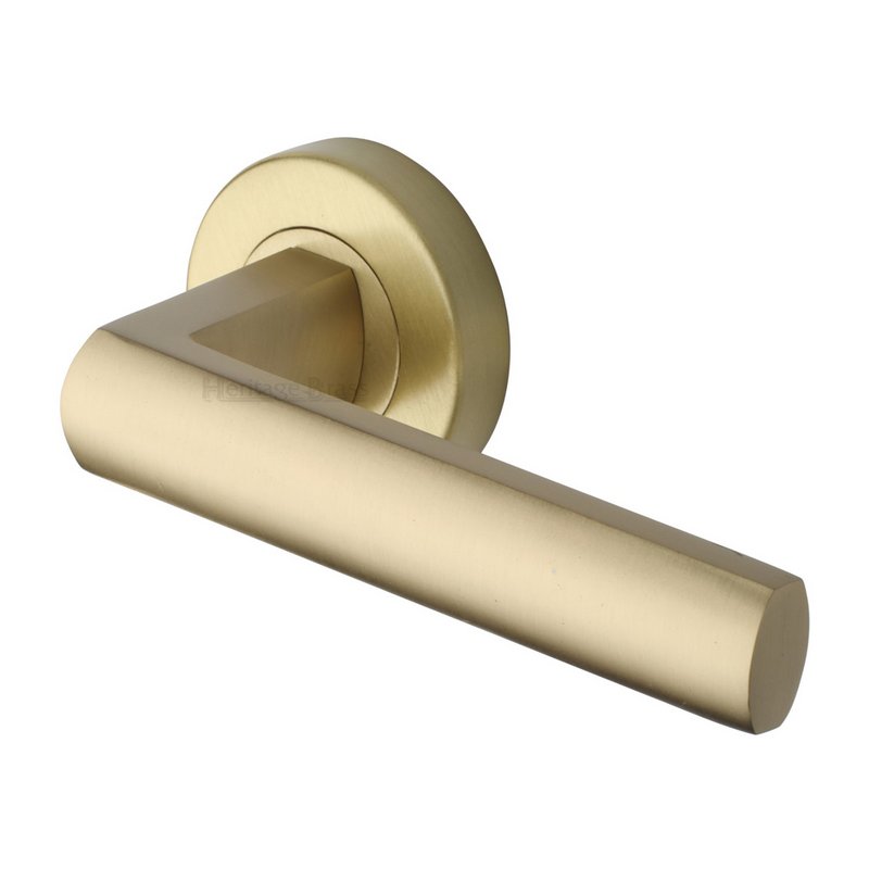 Poseidon Door Handle on Round Rose - V6230-SB