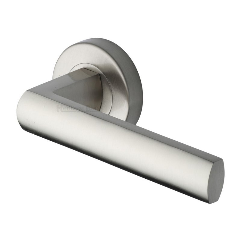 Poseidon Door Handle on Round Rose - V6230-SN