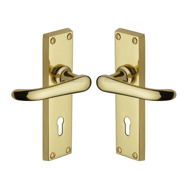 Windsor Door Handle on Plate - V700-PB