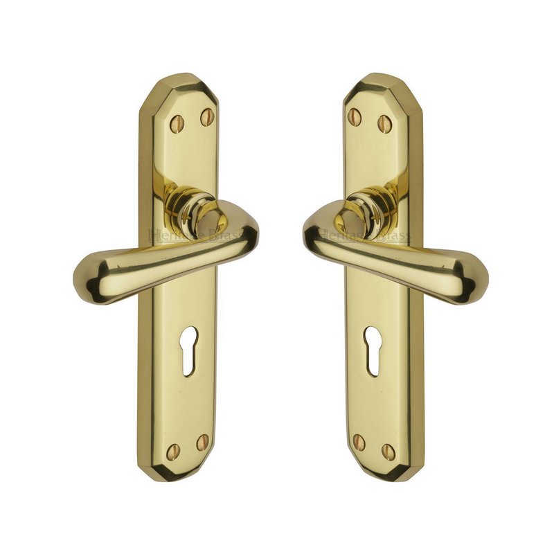 Charlbury Door Handle on Plate - V7050-PB