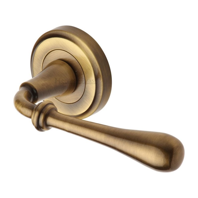 Roma Door Handle on Round Rose - V7155-AT