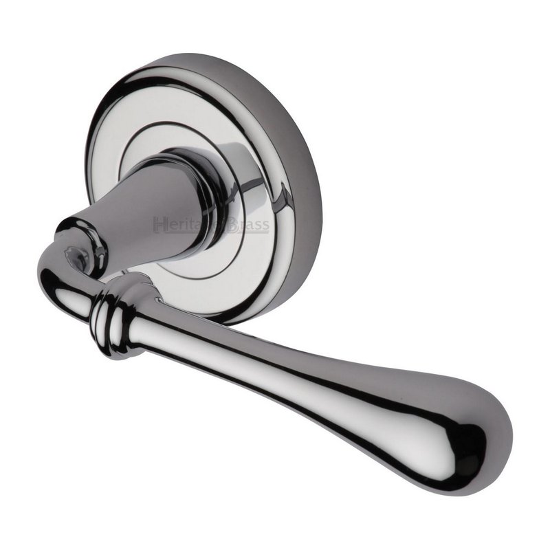 Roma Door Handle on Round Rose - V7155-PC