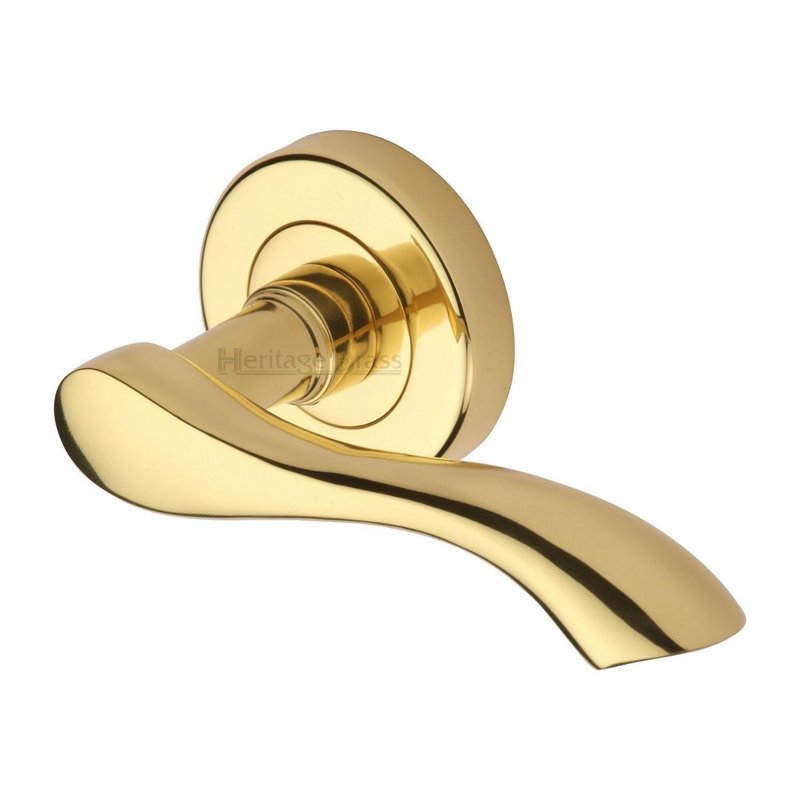 Algarve Door Handle on Round Rose - V7210-PB