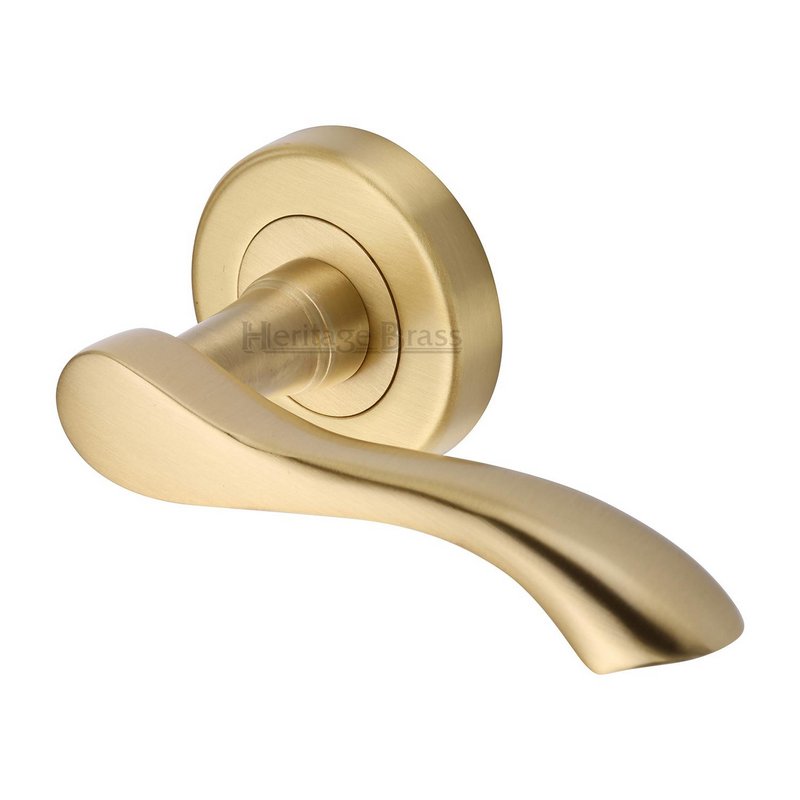 Algarve Door Handle on Round Rose - V7210-SB