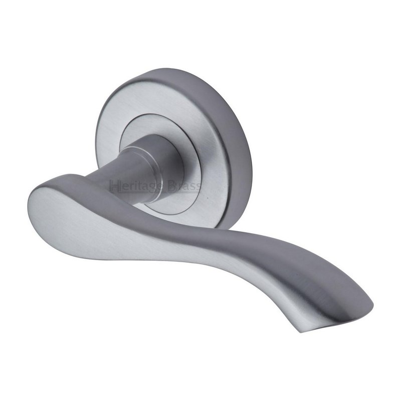 Algarve Door Handle on Round Rose - V7210-SC
