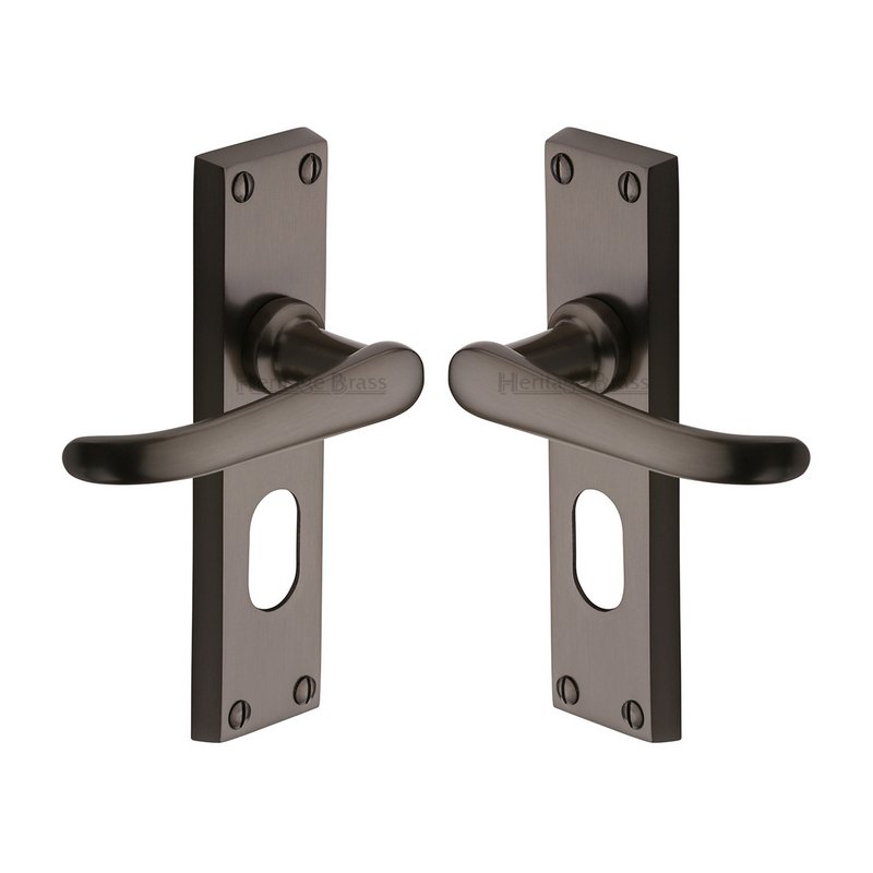 Windsor Door Handle on Plate - V725-MB