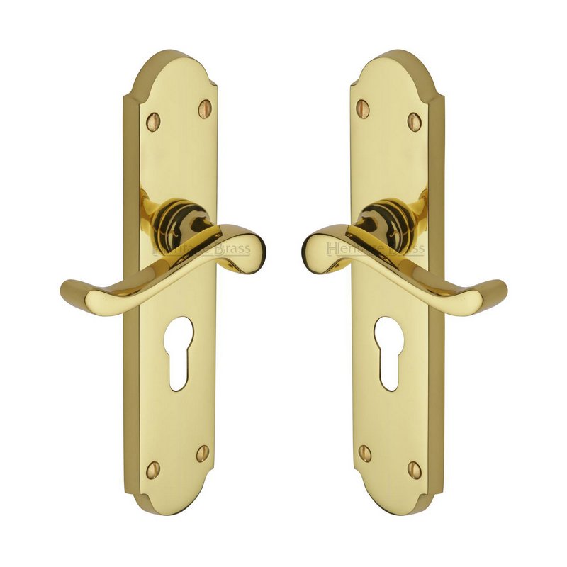 Savoy Long Door Handle on Plate - V757.48-PB