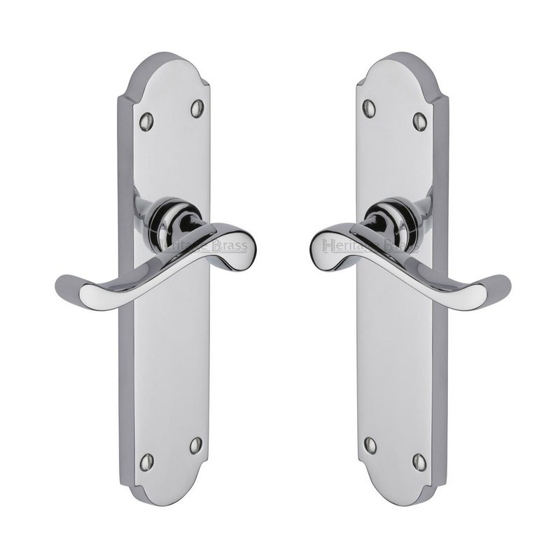 Savoy Long Door Handle on Plate - V760-PC
