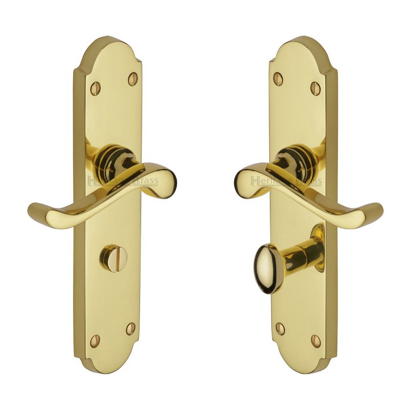 Savoy Long Door Handle on Plate - V765-PB