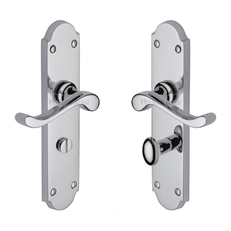 Savoy Long Door Handle on Plate - V765-PC