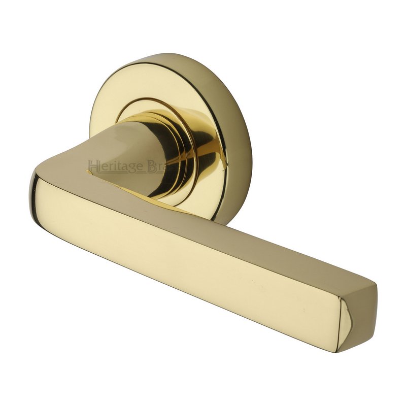 Alessa Door Handle on Round Rose - V8300-PB