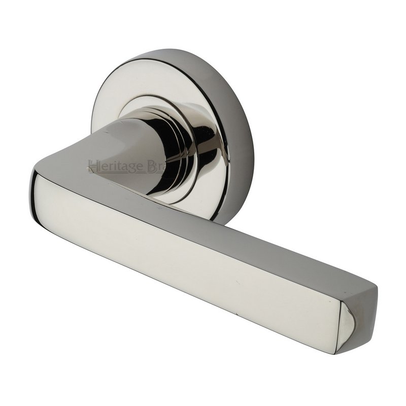 Alessa Door Handle on Round Rose - V8300-PNF