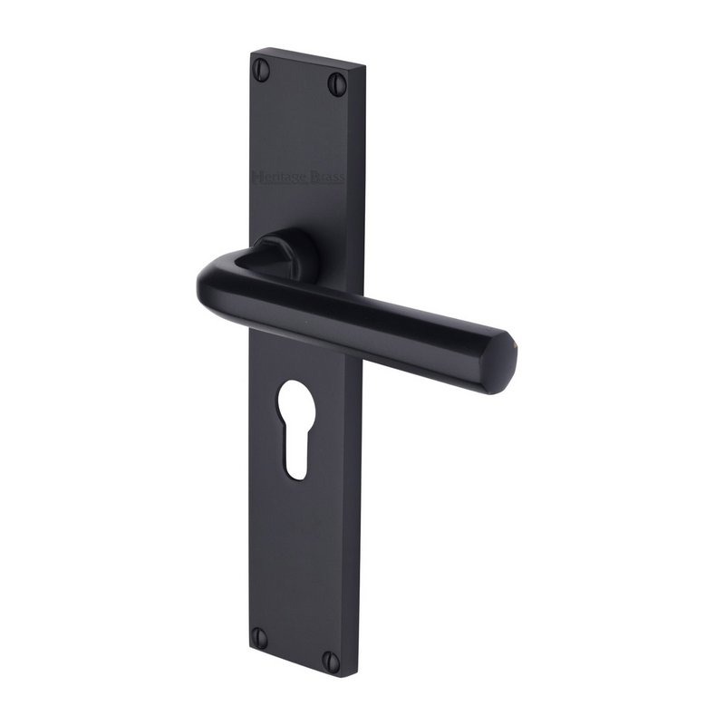 Octave Door Handle on 200mm Plate - VT5948-BKMT