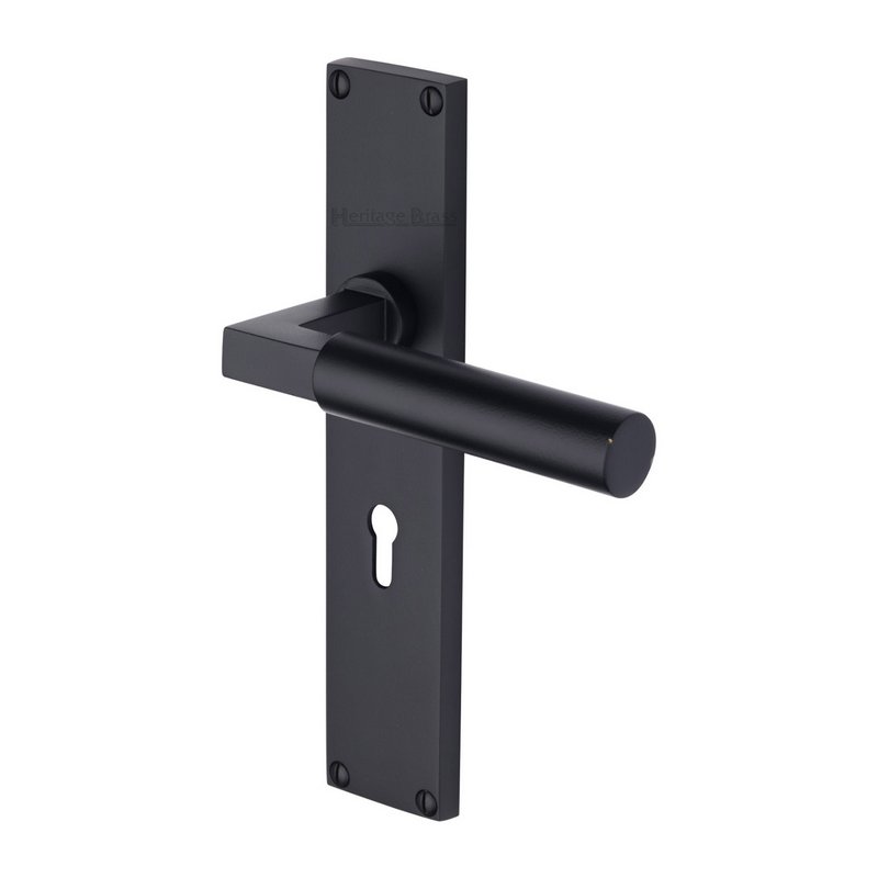 Bauhaus Door Handle on 200mm Plate - VT6300-BKMT